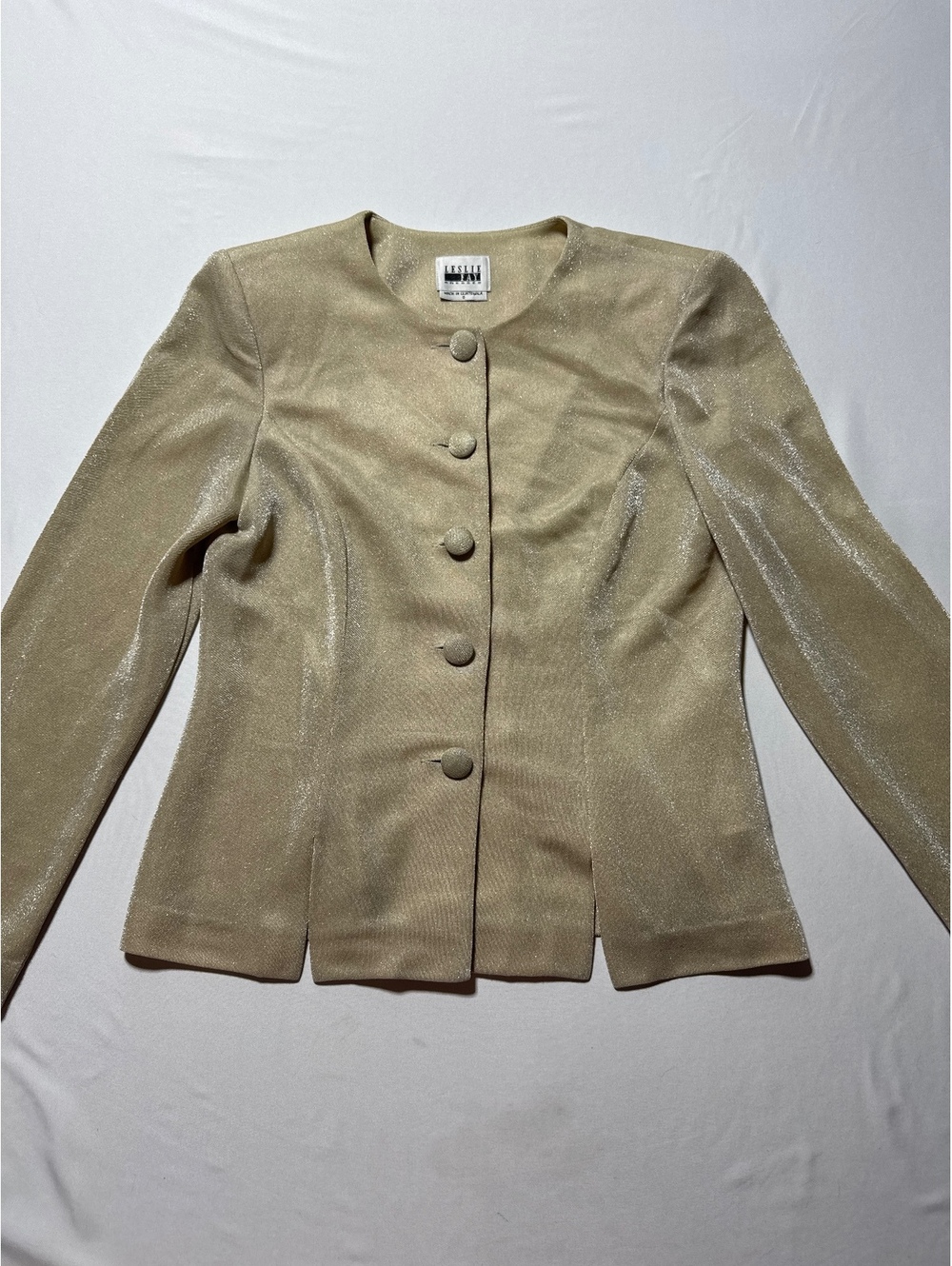 Leslie Fay Shimmery Beige Blazer - Size 8